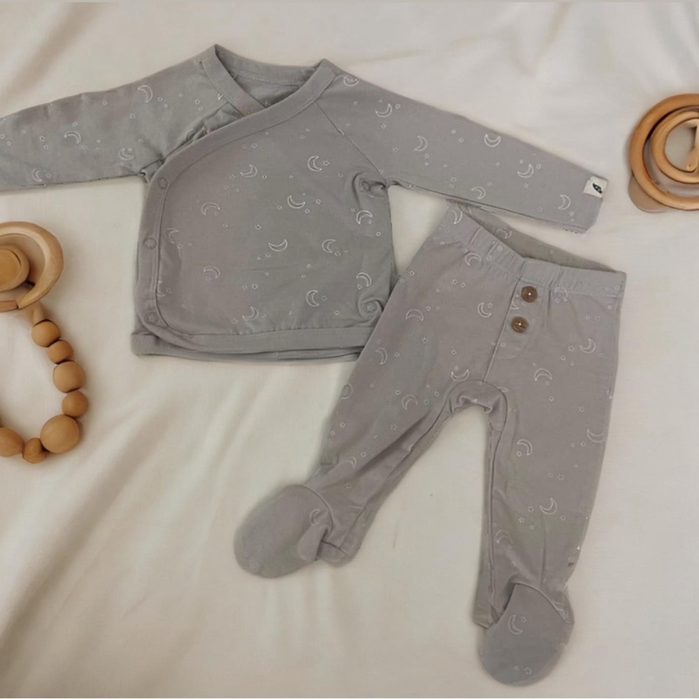 Baby Organic Print Kimono Top and Pants Set, 2-Piece